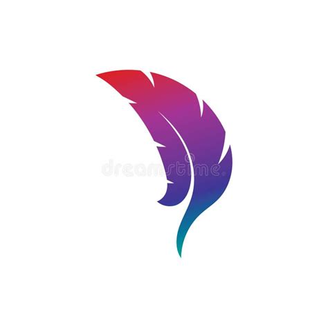 Feather Smooth Icon Vector Logo Template Illustration Design Stock
