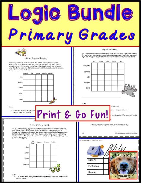 These printable puzzles are easy to download and print. Printable Logic puzzle worksheets for kids will provide ...