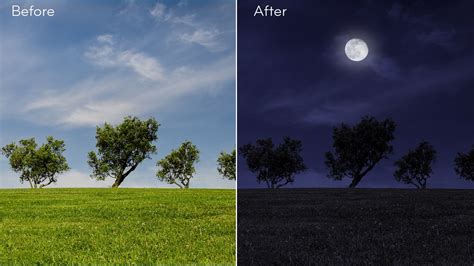 Acrylic painting tranquil stream landscape. How to Create Night Scene from a Day Photo - Photoshop ...