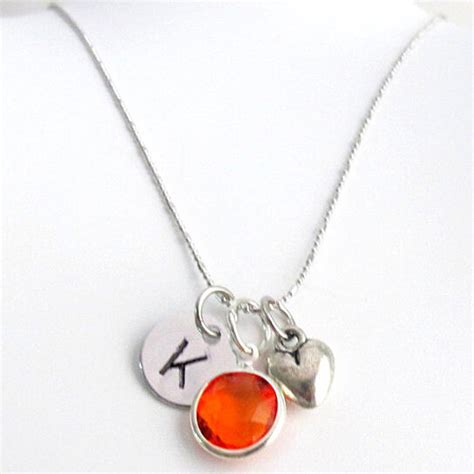 I have seen various ways to use clothespins for jewelry, but i don't think i've ever seen this particular idea. Buy Puffy Heart Initial Birthstone Necklace, Personalized ...