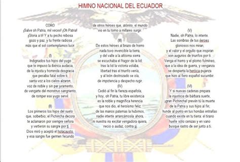 Letra Completa Del Himno Nacional Del Ecuador Completo El Corte Del