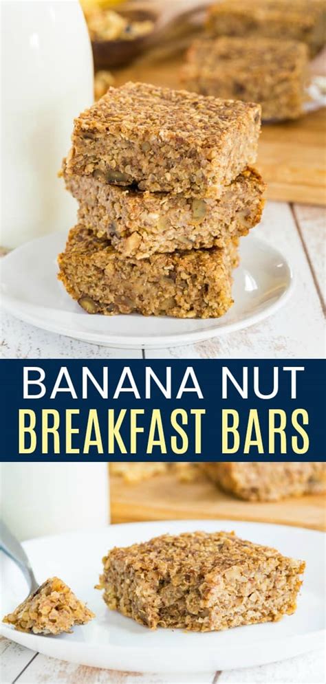 Healthy Banana Breakfast Bars Recipe Made With Quinoa Oatmeal