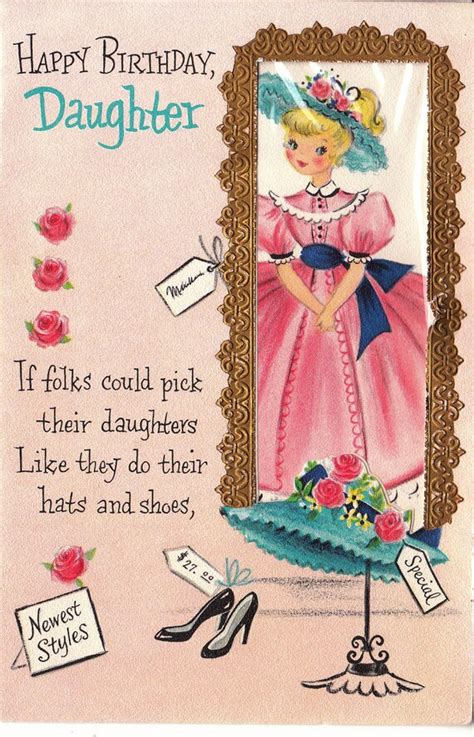 Vintage Hallmark 1960s Happy Birthday Daughter By Poshtottydesignz