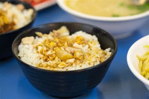 Taiwan Snacks Marinated Chicken Rice Delicious Healthy Stock Photo