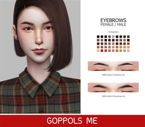 Gpme Gold F G5 M G3 Eyebrows At Goppols Me The Sims 4 Catalog