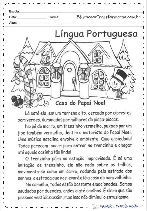 Texto De Portugues Com Interpretação Para 5o Ano Texto Exemplo