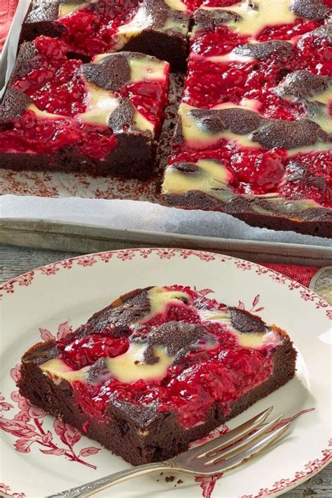 Himmlischer Brownie-Kuchen mit Himbeeren Rezept