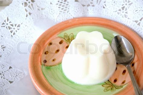 Milk Pudding On Sweet Plate Stock Image Colourbox