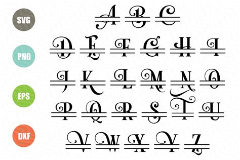 Split Letters A Z Svg Alphabet Letters A Z