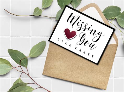 Printable Missing You Cards Thinking Of You Card Long Etsy