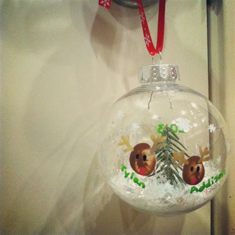 Reindeer Thumbprint Ornament Drill A Hole In The Bottom To Hot Glue A