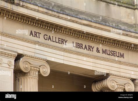 Bolton Art Gallery Library And Museum Sign Above The Main Entrance On