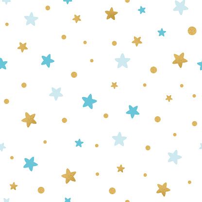 Follow the vibe and change your wallpaper every day! Blue Gold Star Baby Seamless Pattern Holiday Baby Shower ...