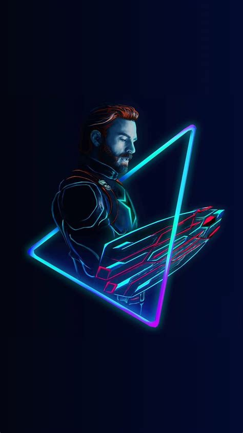 Neon Art Of Captain America In Avengers Infinity War Captain Doctor