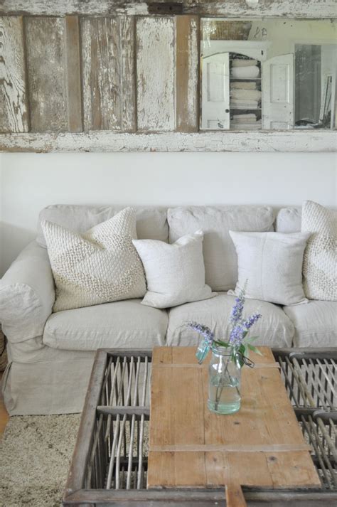 The perfect farmhouse sofa or settee brings everyone together into the same space. Sofa Slipcovers | Leather sofa living room, Slipcovered ...
