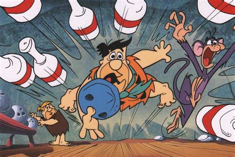 Bowling Night Flintstones Print Hanna Barbera Ebay Flintstones