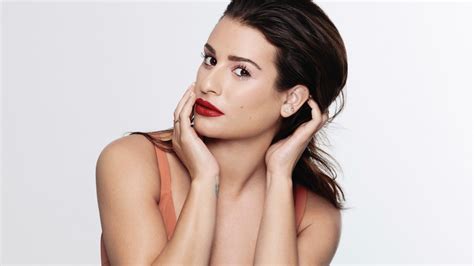 Desktop Wallpaper Lea Michele Makeup Red Lips Face Hd Image