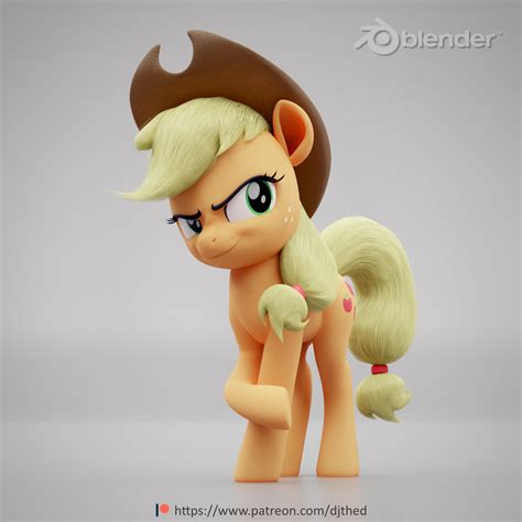 1770924 3d 3d Model Applejack Artisttherealdjthed Blender