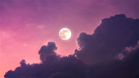 Download 1366x768 Wallpaper Clouds And Moon Light Sky Nature Tablet