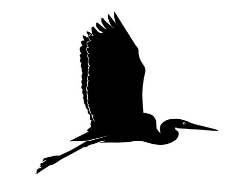 Black Silhouette Of A Flying Heron 7725203 Vector Art At Vecteezy