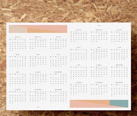 Printable Pdf 2017 And 2018 Wall Planner Full Year Calendar Wall