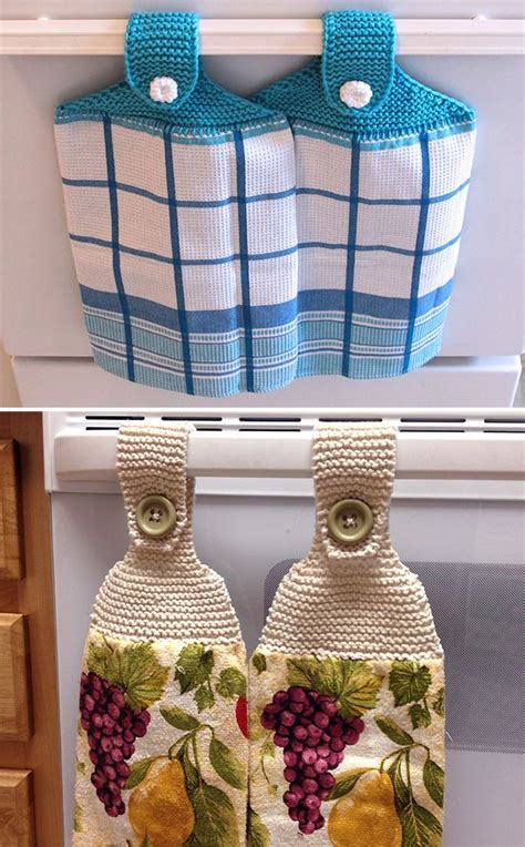 Free Knitting Pattern For Dish Towel Topper Kitchen Set Knitted