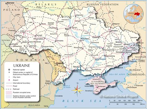 Detailed map of kiev, kharkov, crimea, donetsk, dnepropetrovsk, zaporozhye, odessa, lviv and other. Political Map of Ukraine - Nations Online Project