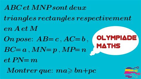 Olympiade Maths Pour Le Tronc Commun G Om Trie Youtube