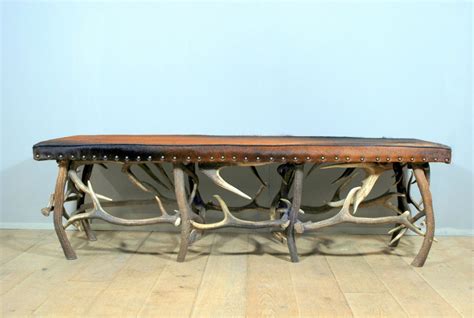 Beautiful Bench Made From The Antlers Of A Red Deer The Seat Is