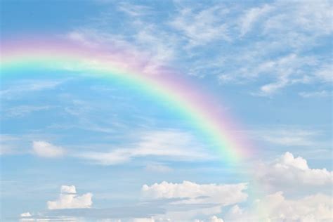 Rainbow In Blue Sky After The Rain High Quality Nature Stock Photos