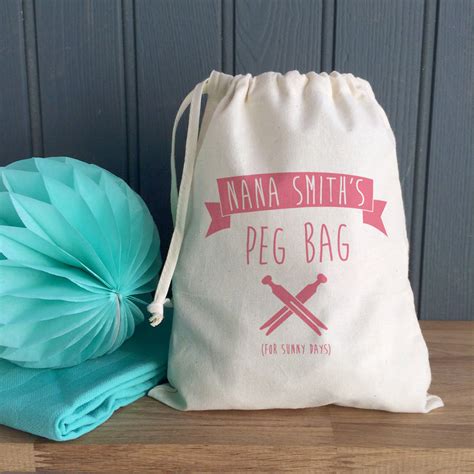 Personalised Retro Style Peg Bag By The Little Picture Company