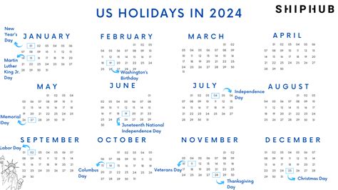 2024 Calendar Holiday Dates Ailey Arlinda