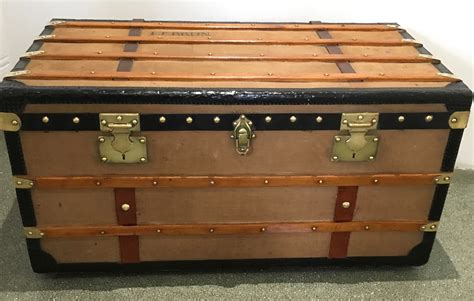 Antique 1900s French Steamer Trunk Interior Boutiques