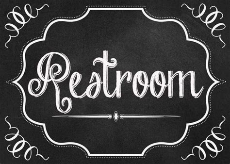Free printable restroom signs vector download in ai, svg, eps and cdr. Wedding Reception Chalkboard RESTROOM Sign 5 x 7 by ...