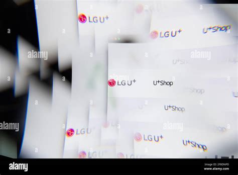 Milan Italy April Lg Uplus Logo On Laptop Screen Seen Through An Optical Prism