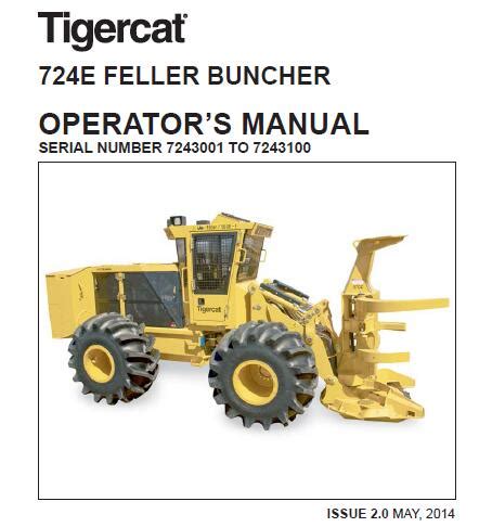 Tigercat E Feller Buncher Operators Manual May Service