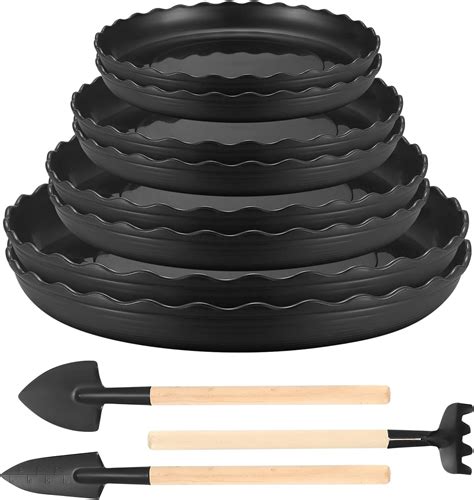 JETFLIP 8 Plant Pot Saucers Drip Trays Round Flower Pot Drip Trays for