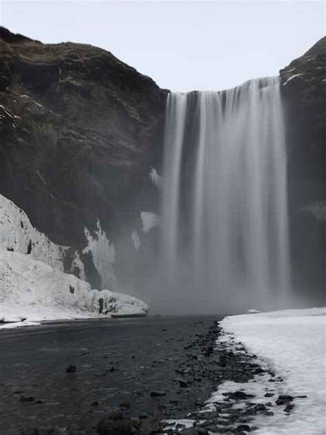 Long Exposure Waterfall Near Vik Iceland Vik Long Exposure Iceland