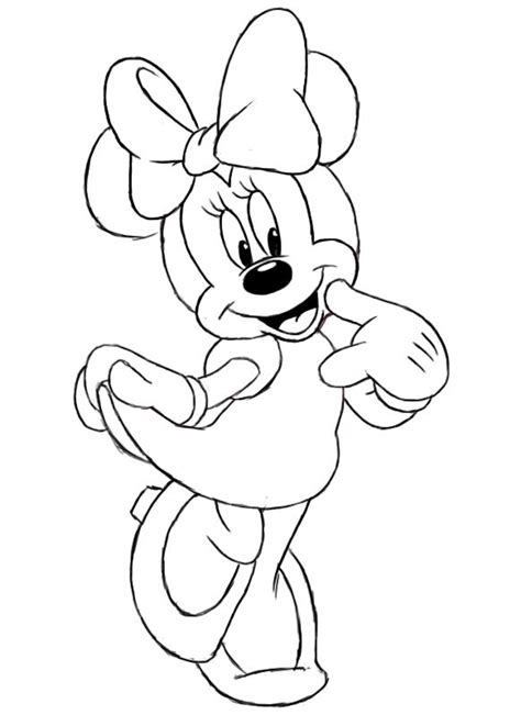 A silhouette of mickey mouse is beginning to form. How To Draw Minnie Mouse - Draw Central | Minnie mouse ...