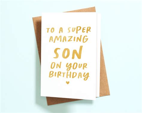 Son Birthday Card Card For Adult Son Birthday Card For Son Etsy