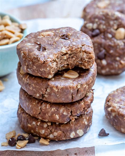 Healthy No Bake Chocolate Chip Peanut Butter Cookies Clean Food Crush