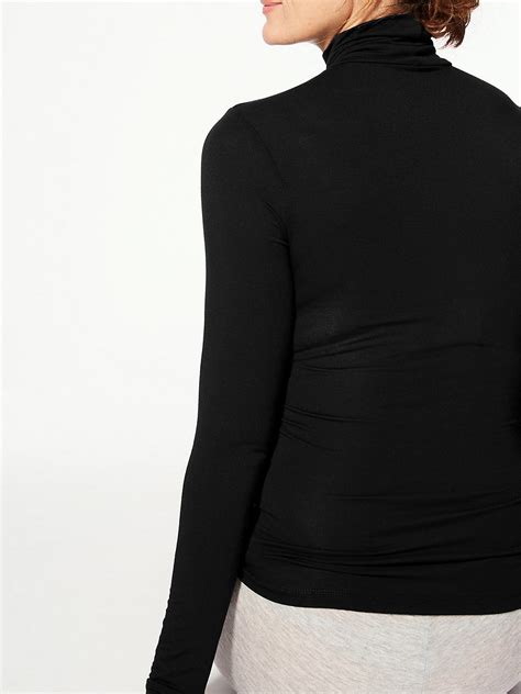 Marks And Spencer Mand5 Black Heatgen Thermal Polo Neck Long Sleeve