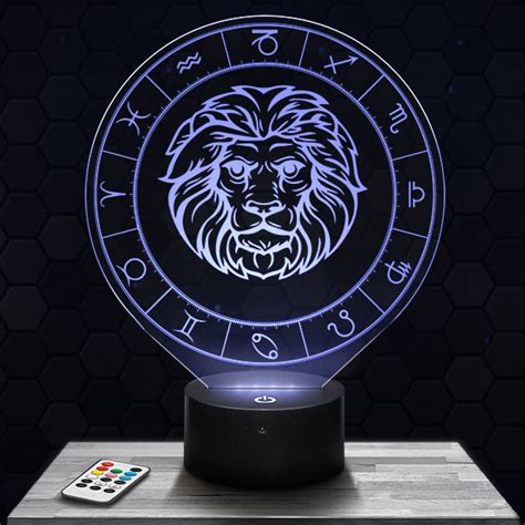 Astrology Sign Leo 3d Led Lamp With A Base Of Your Choice Pictyourlamp