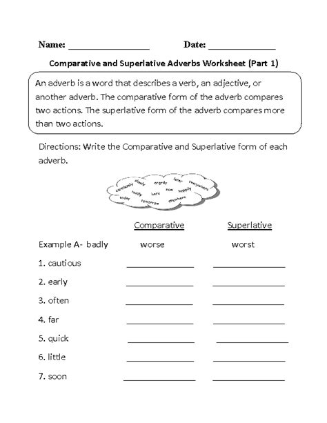 Our comparative and superlative adjectives worksheets are free to download and easy to access in pdf format. 18 Best Images of Adverbs Worksheets PDF - Comparative and Superlative Adverbs Worksheets 3rd ...