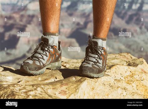 Mountain Hike Man Hiker Trekking Travel Walking With Hiking Shoes