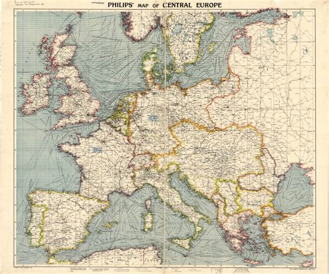 1914 Map Of Europe With Mountain Ranges Map