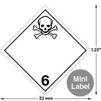 Hazard Class Poisonous Materials Non Worded Mini High Gloss