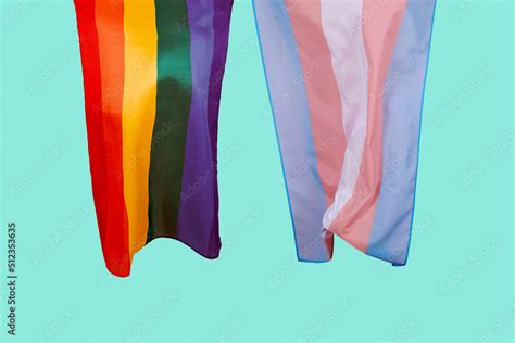 Gay Pride Flag And Transgender Pride Flag Foto De Stock Adobe Stock
