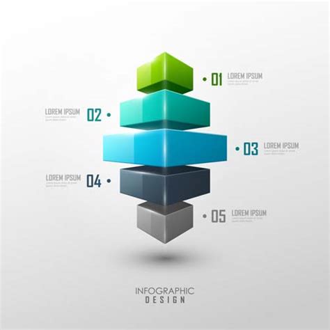What are some of the effects of svg? Set of 3d effect Infographics elements vector 05 free download