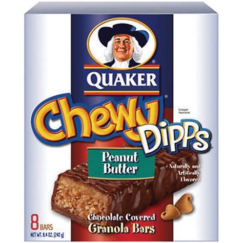 Quaker Chewy Dipps Chocolatey Covered Peanut Butter Granola Bars